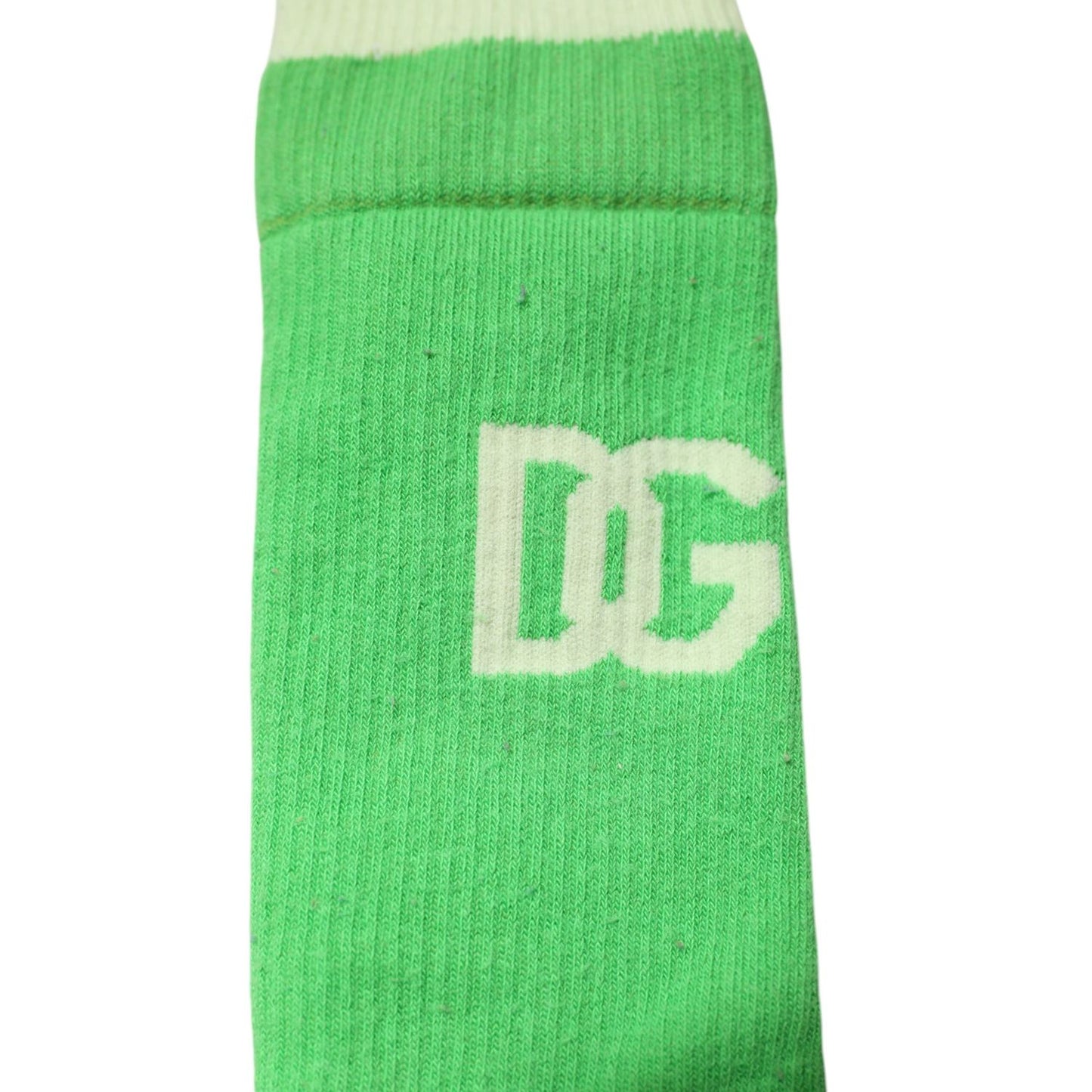 Dolce & Gabbana Green DG Logo Mid Calf Men Nylon Socks