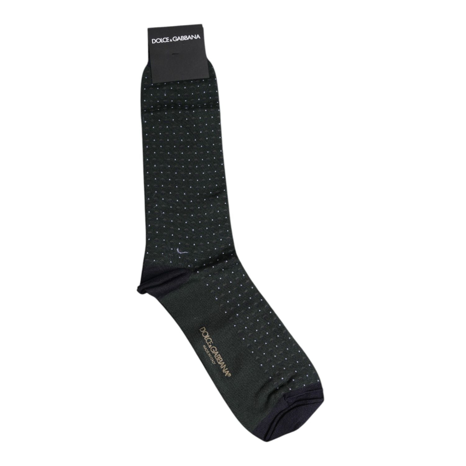 Dolce & Gabbana Black Polka Dots Cotton Mid Calf Socks