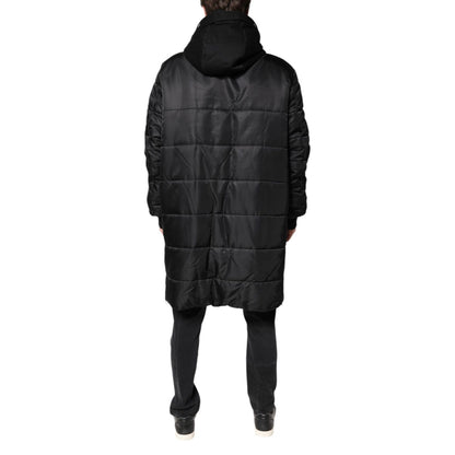 Dolce & Gabbana Black Hooded Parka Coat Winter Jacket
