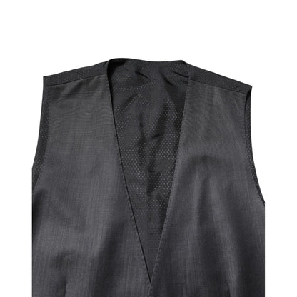 Dolce & Gabbana Black Wool Waistcoat Dress Formal Vest