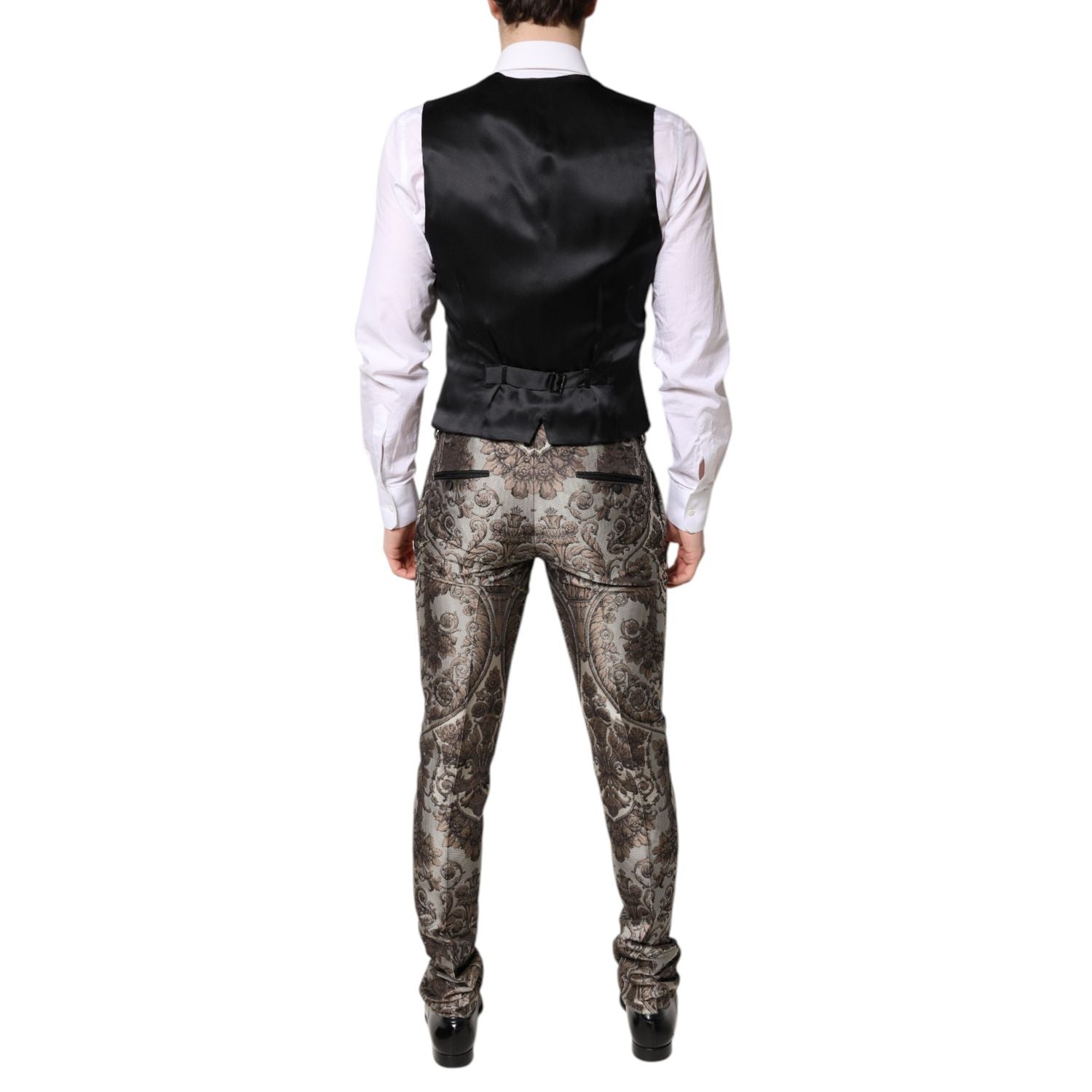 Dolce & Gabbana Multicolor Jacquard Single Breasted 3 Piece Suit