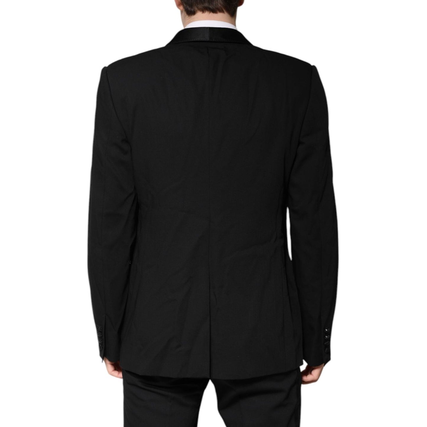 Dolce & Gabbana Black Wool Single Breasted 2 Piece Suit