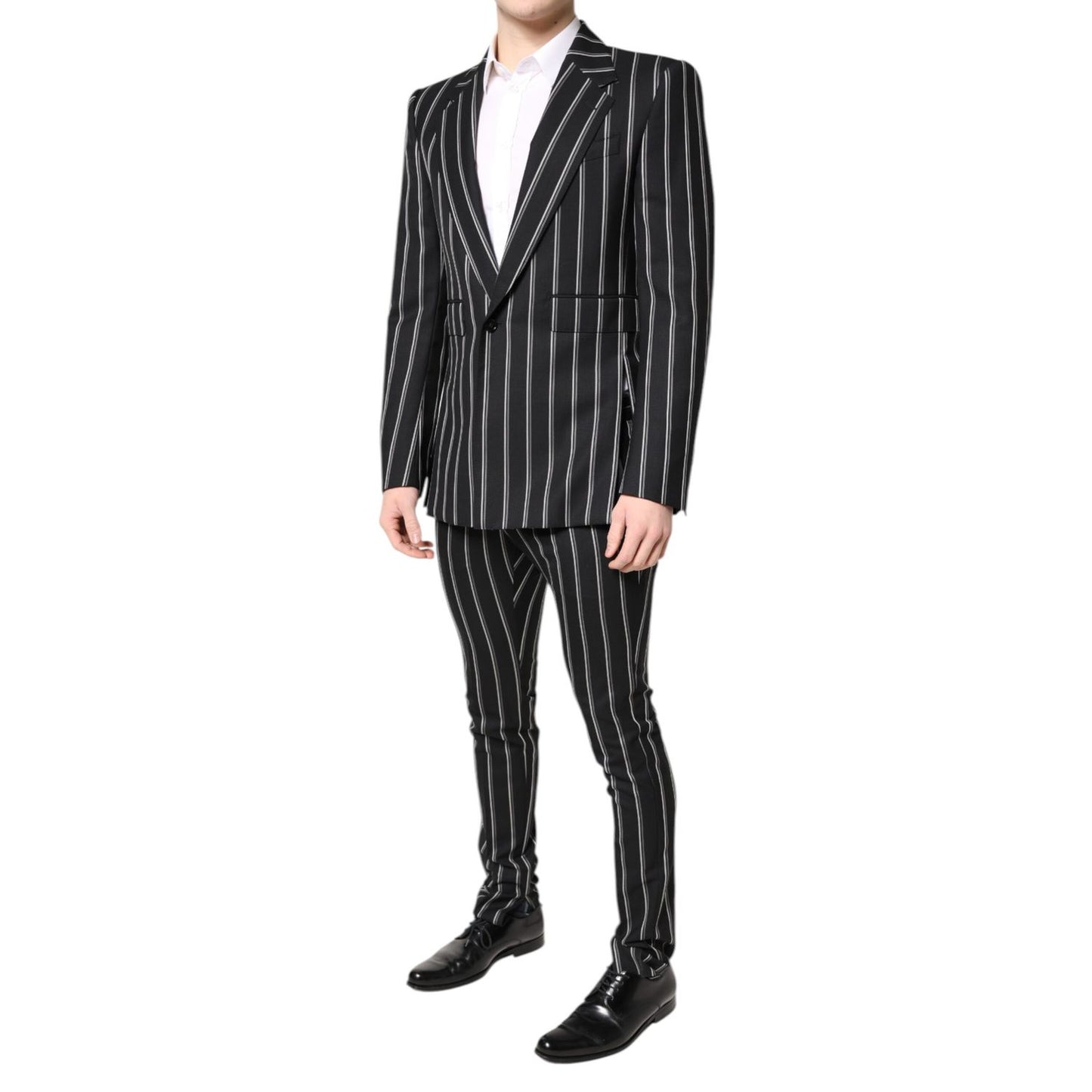 Dolce & Gabbana Black Striped SICILIA Formal 2 Piece Suit