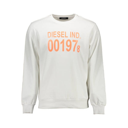 Diesel White Cotton Sweatshirt