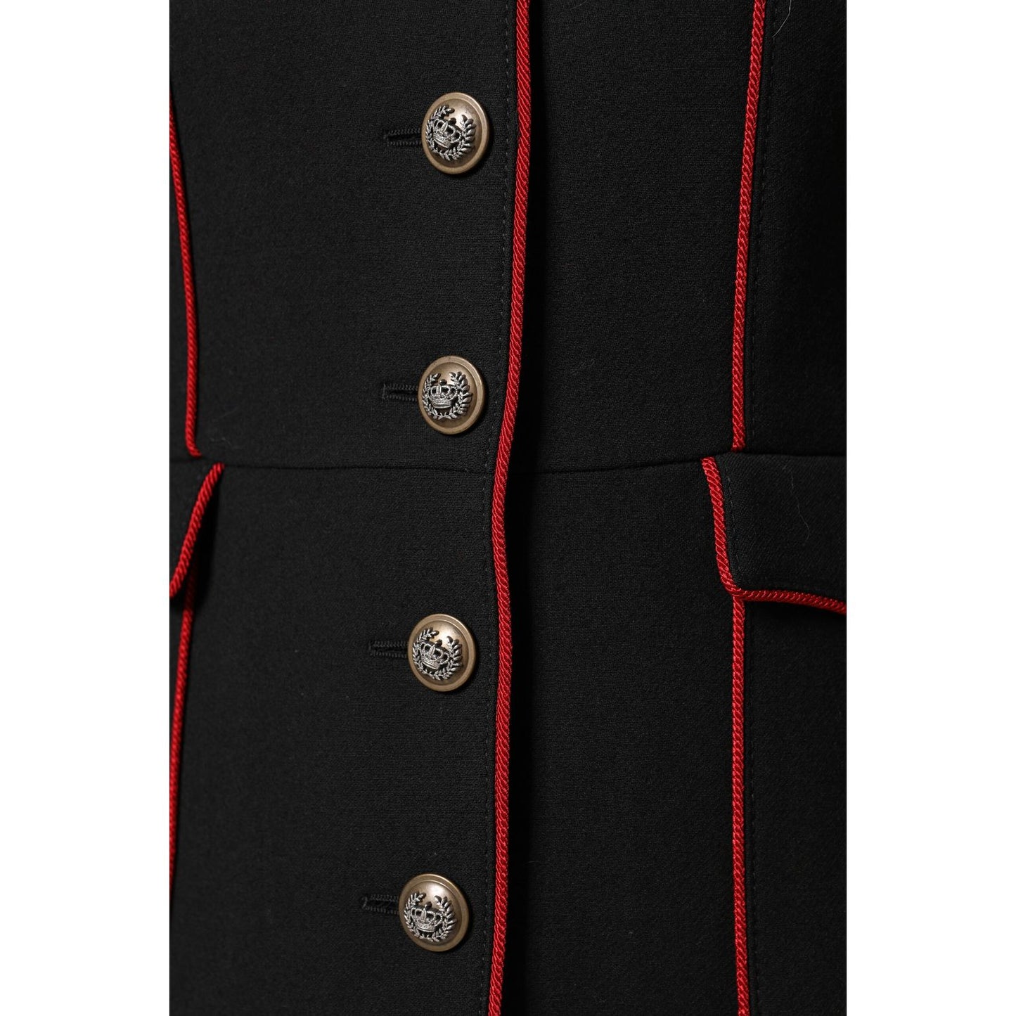 Dolce & Gabbana Black Wool Single Breasted Trench Coat Jacket
