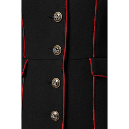 Dolce & Gabbana Black Wool Single Breasted Trench Coat Jacket