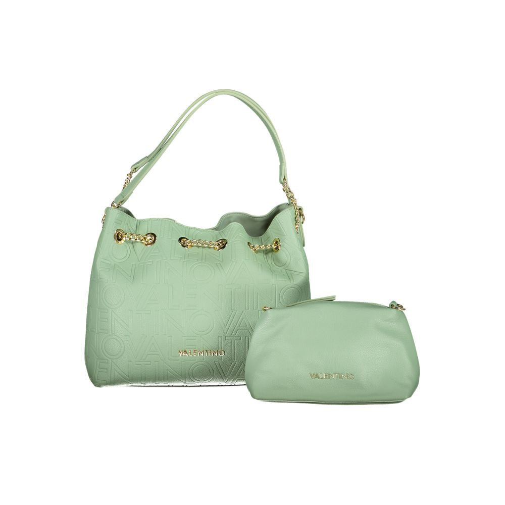 Front view with bag zipped and handles upright.