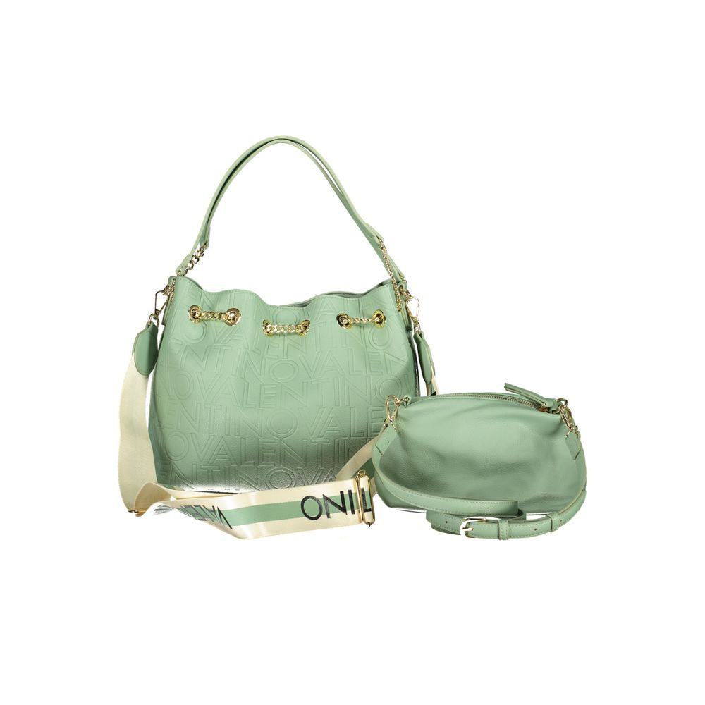 Front view with bag zipped and handles upright.
