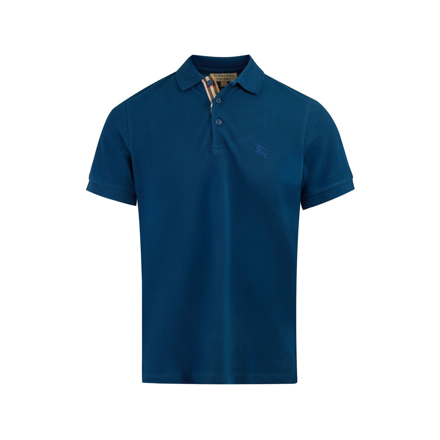 Burberry Deep Teal Blue Cotton Collared Polo Shirt