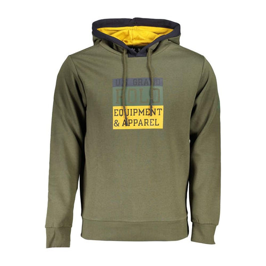 U.S. Grand Polo Elegant Fleece Hooded Sweater with Contrast Details