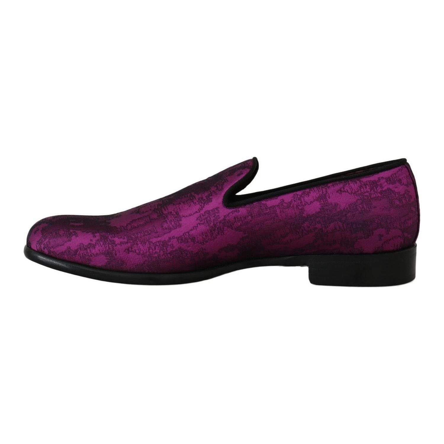 Dolce & Gabbana Purple Jacquard Loafers Dress Formal Shoes