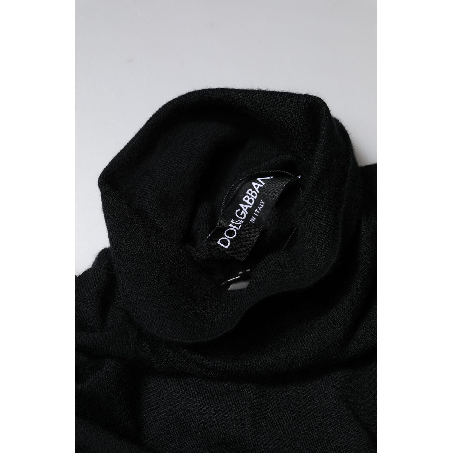 Dolce & Gabbana Black Cashmere Knitted Men Pullover Sweater