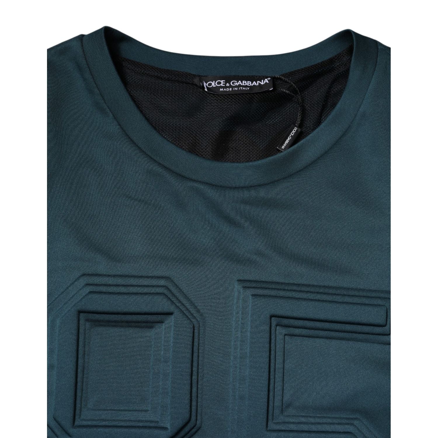 Dolce & Gabbana Dark Green Embossed Logo Pullover Sweater