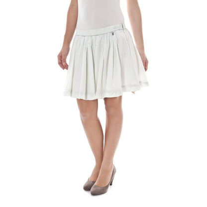 John Galliano White Cotton Women Skirt