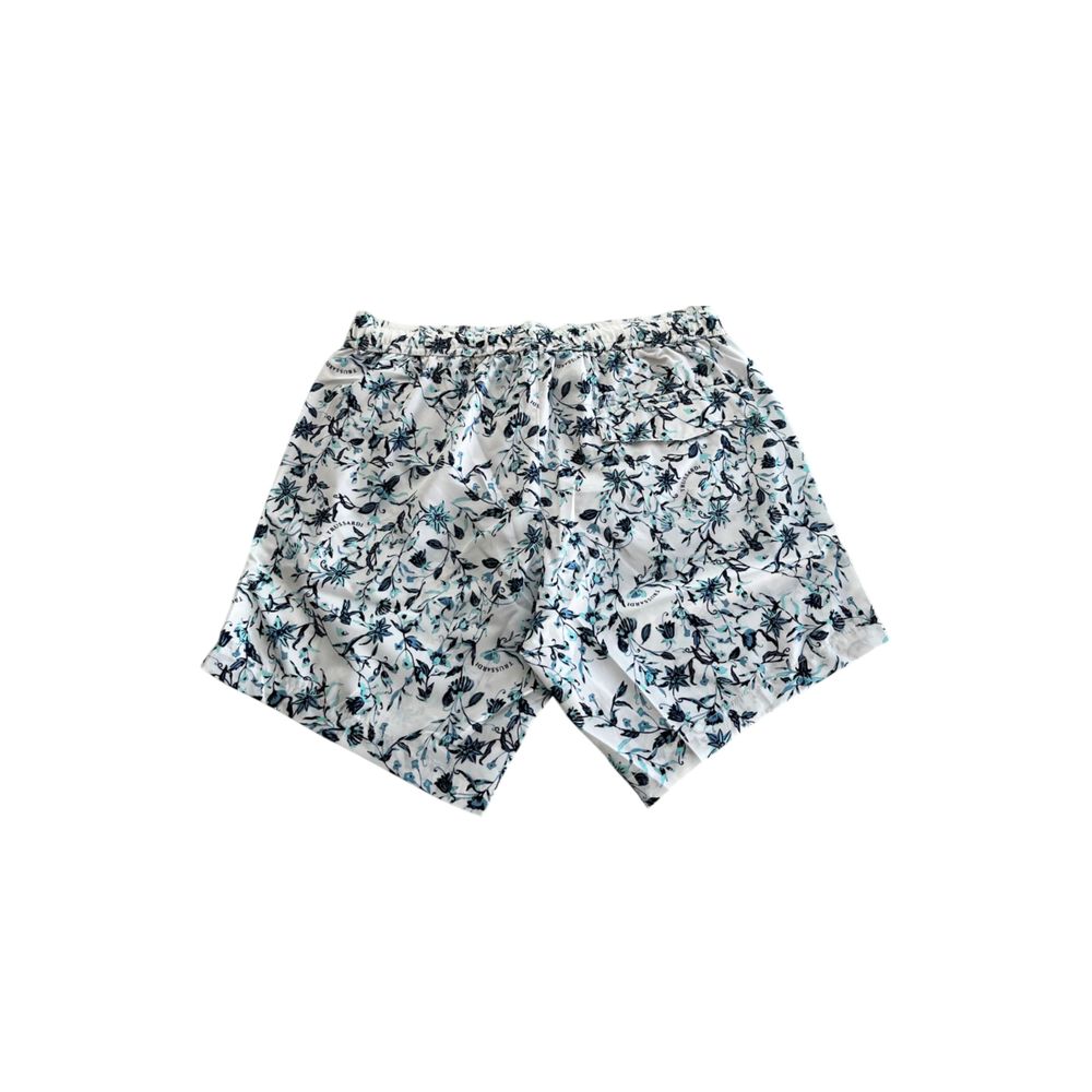 Trussardi Beachwear White Polyester Men Swim Shorts