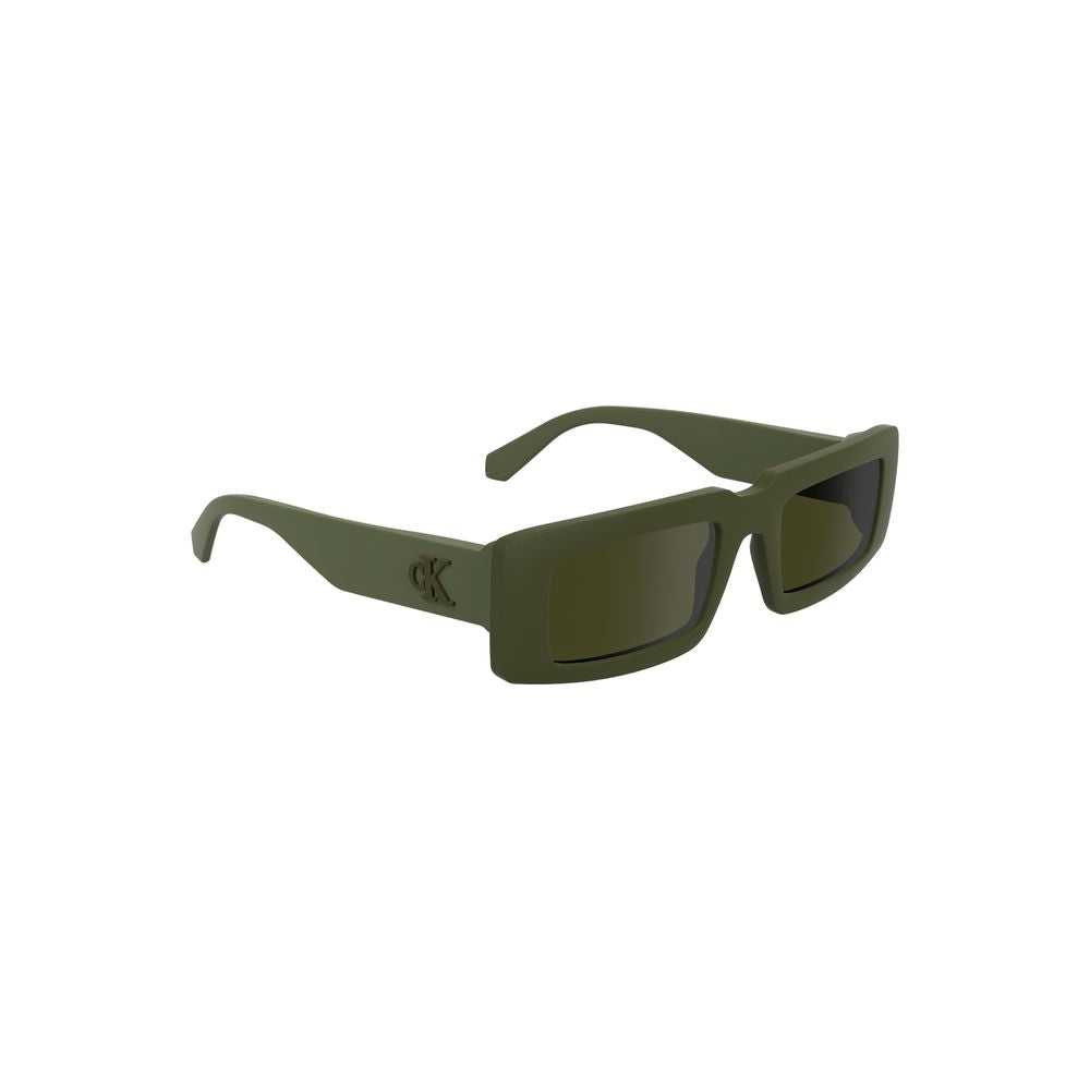 Calvin Klein Green Bio-Based Fabric Women Sunglasses with eco-conscious frame and sleek rectangular lens