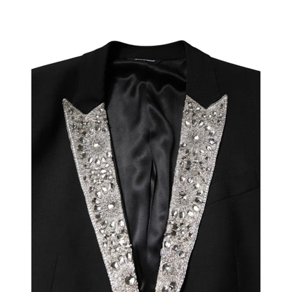 Dolce & Gabbana Black MARTINI Crystal Embellished 3 Pc Suit