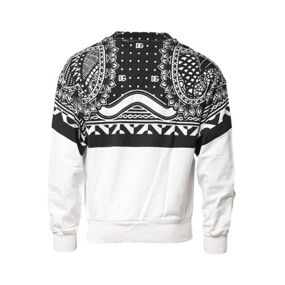 Dolce & Gabbana Black White Bandana Cotton Men Sweatshirt Sweater