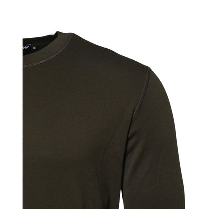 Dolce & Gabbana Dark Green Long Sleeves Crew Neck T-shirt