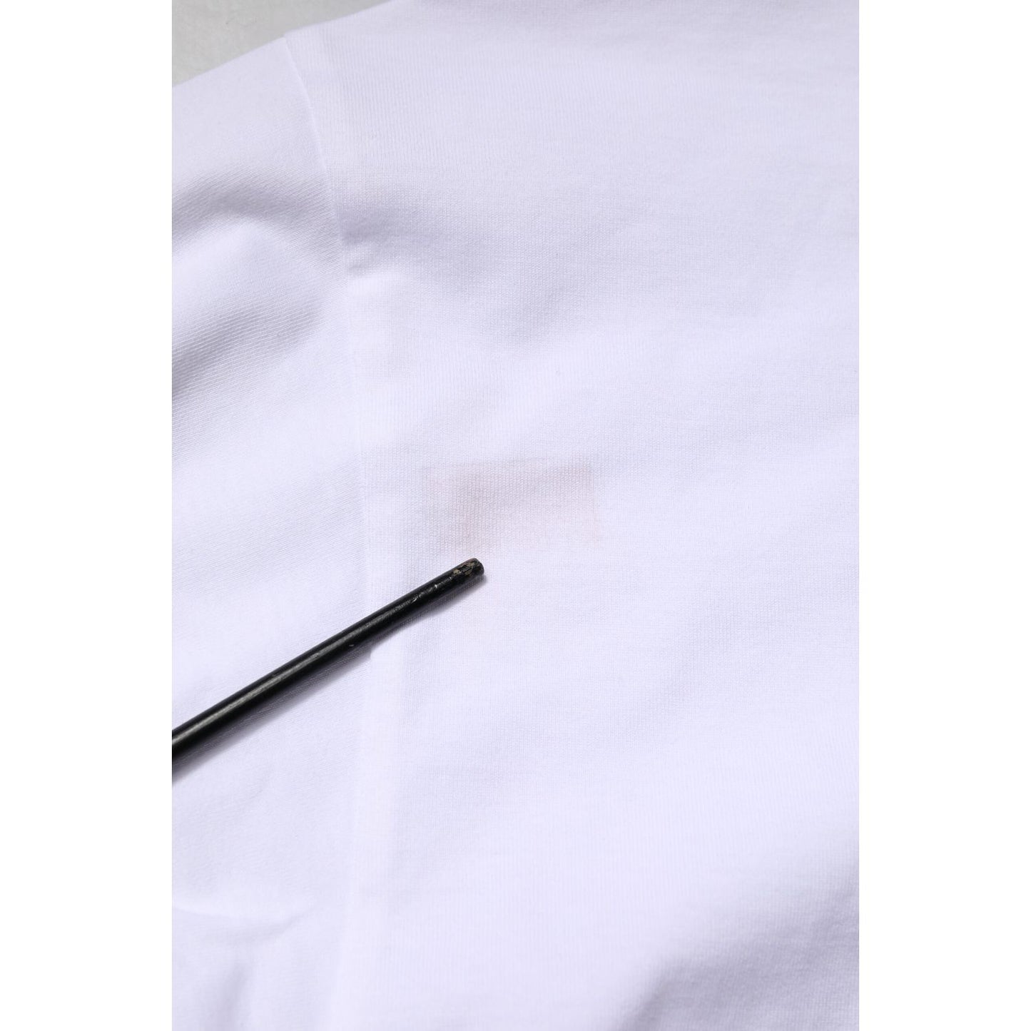 Dolce & Gabbana White Cotton Logo Print Crew Neck T-shirt