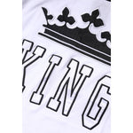 Dolce & Gabbana White Cotton Crown King Embroidery T-shirt