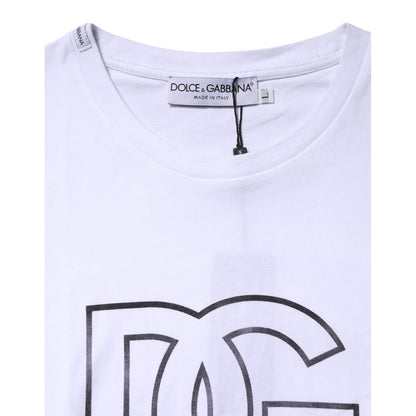 Dolce & Gabbana White DG Logo Print Short Sleeves T-shirt