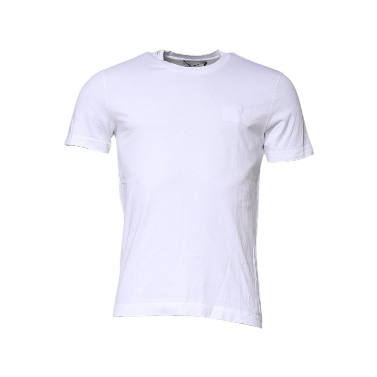 Dolce & Gabbana White Cotton Crew Neck Short Sleeves T-shirt