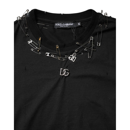 Dolce & Gabbana Black Logo Embellish Short Sleeves T-shirt
