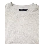Dolce & Gabbana White Cotton Fleece Crew Neck Sweater