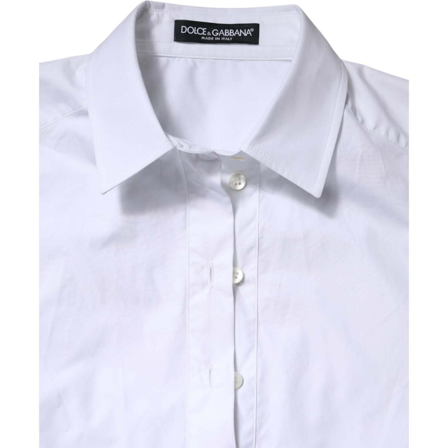 Dolce & Gabbana White Cotton Short Sleeves Collared Polo Top TSH878624-38