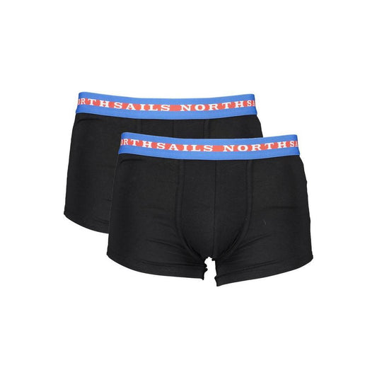 North Sails Black Cotton Men Boxer Pair