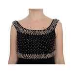 Dolce & Gabbana Brown Velvet Crystal Sheath Gown Dress
