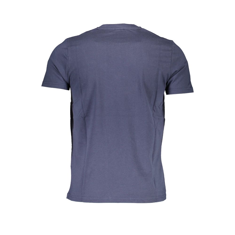 Back view of North Sails Blue Cotton Men T-Shirt showcasing premium cotton fabric.