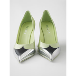 Prada Satin And Metallic Leather Pumps