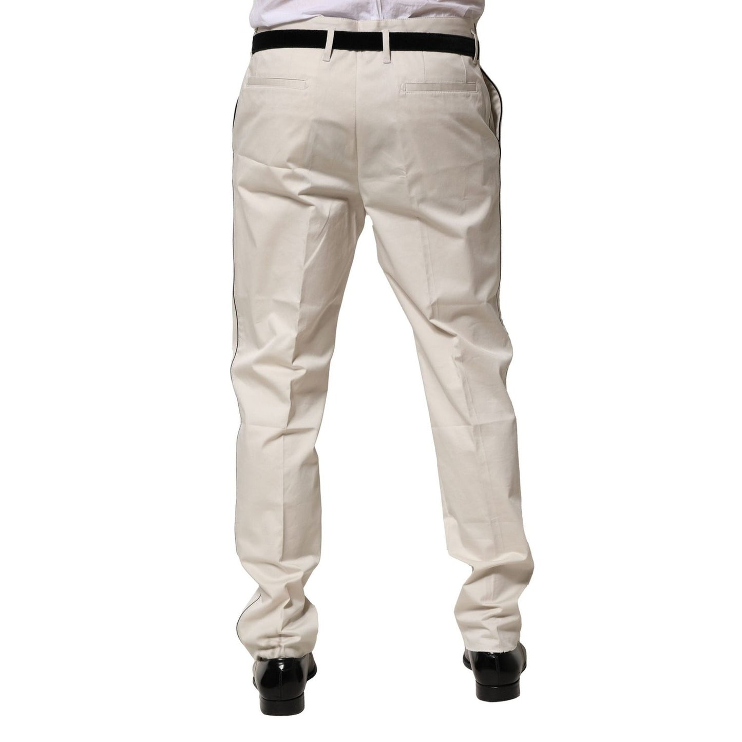 Dolce & Gabbana White Cotton Dress Slim Formal Pants PAN76459-52
