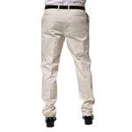 Dolce & Gabbana White Cotton Dress Slim Formal Pants PAN76459-52