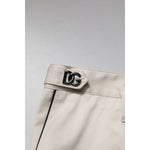 Dolce & Gabbana White Cotton Dress Slim Formal Pants PAN76459-52