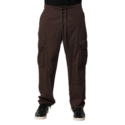 Dolce & Gabbana Brown Cotton Cargo Jogger Men Pants
