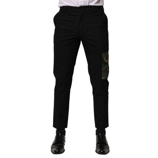 Dolce & Gabbana Black Cotton Cargo Dress Men Pants