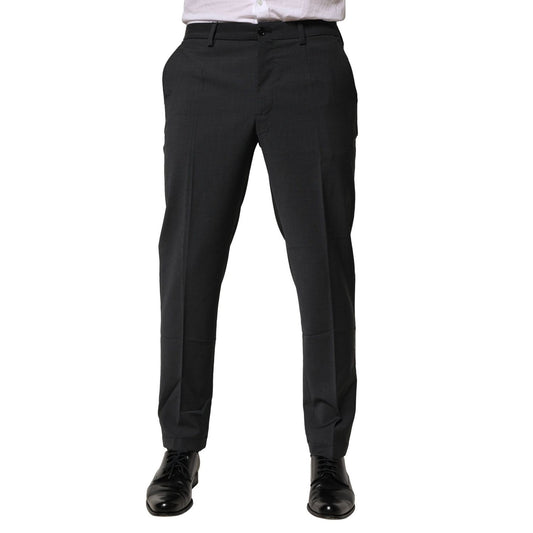 Dolce & Gabbana Black Wool Dress Slim Formal Pants