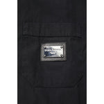 Dolce & Gabbana Black Cotton Short Sleeve Buttoned Casual Shirt