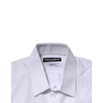 Dolce & Gabbana White Cotton GOLD Short Sleeves Casual Shirt TSH906701-39