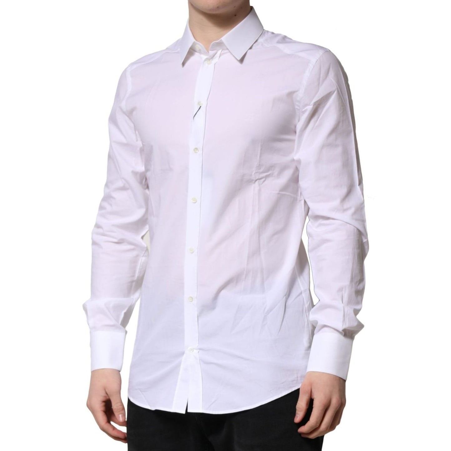 Dolce & Gabbana White GOLD Long Sleeves Dress Formal Shirt TSH906713-40