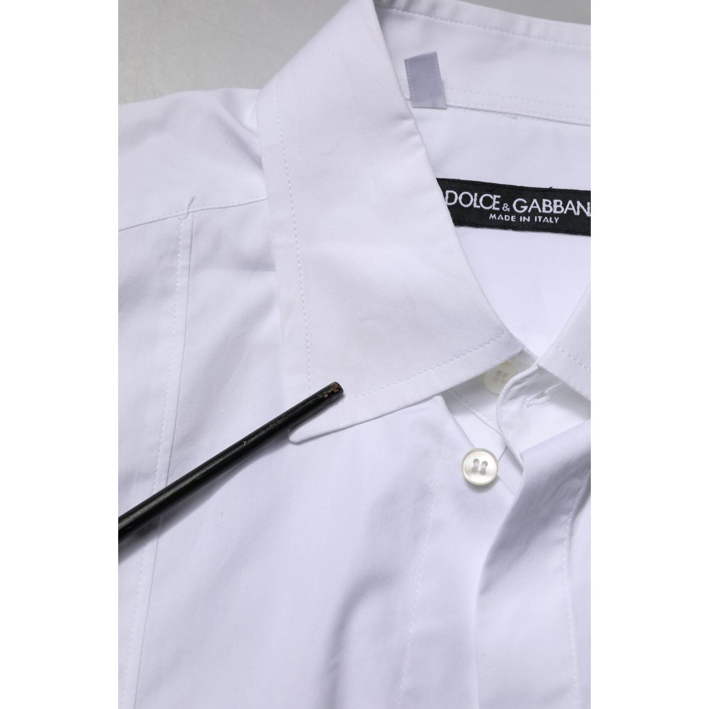Dolce & Gabbana White Cotton Short Sleeves Dress Formal Shirt