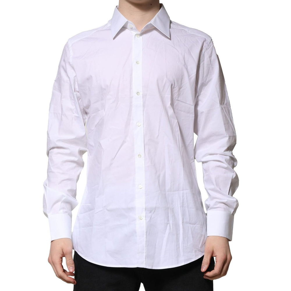 Dolce & Gabbana White GOLD Long Sleeves Dress Formal Shirt TSH906777-43