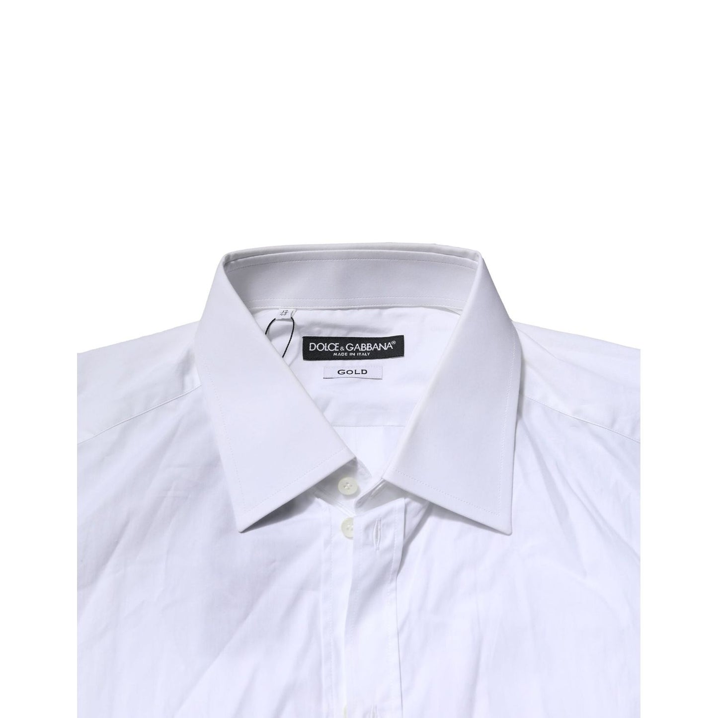 Dolce & Gabbana White GOLD Long Sleeves Dress Formal Shirt TSH906777-43