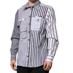 Dolce & Gabbana White Gray Striped Cotton Men Casual Shirt TSH906787-40