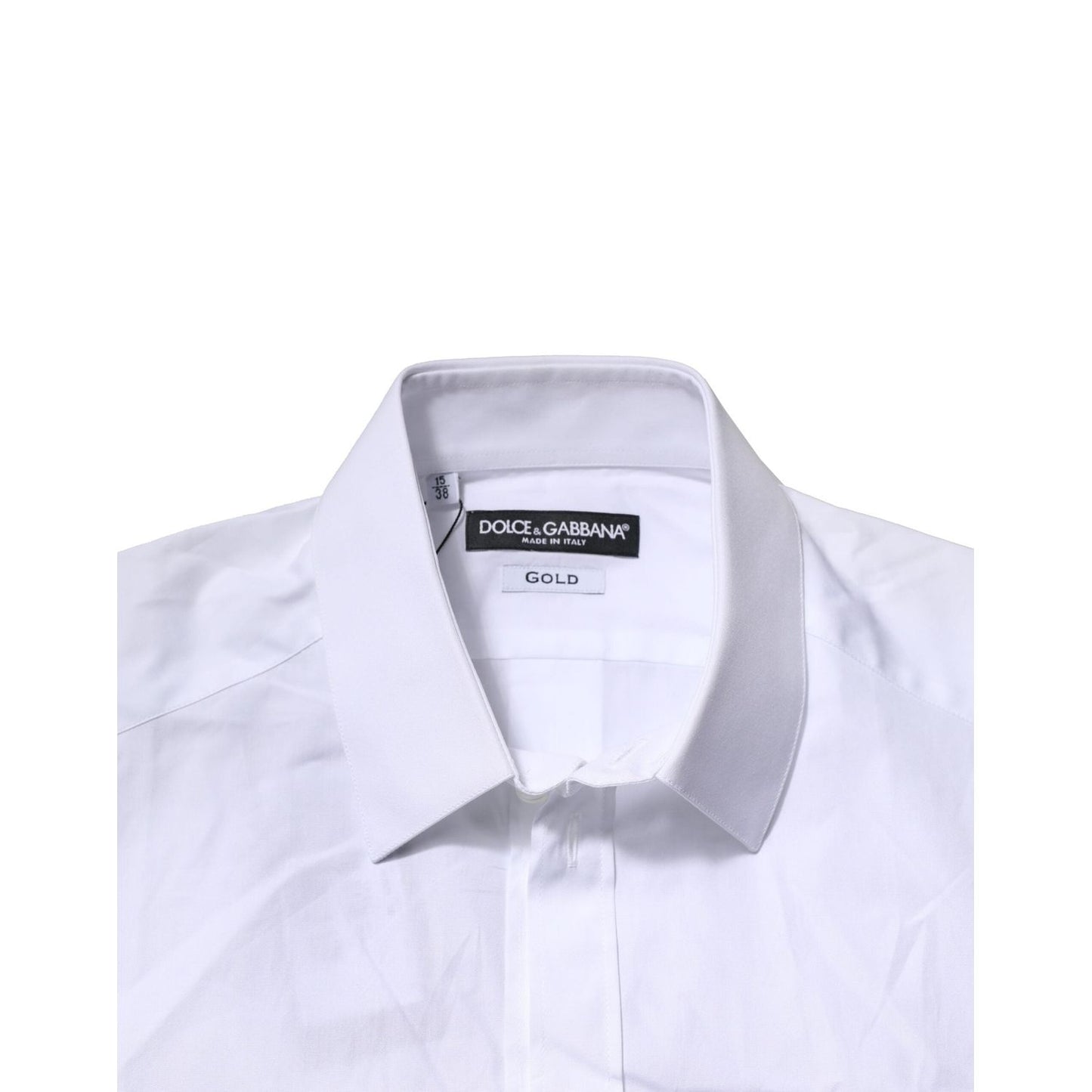 Dolce & Gabbana White Cotton Short Sleeves GOLD Casual Shirt TSH906796-37