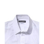 Dolce & Gabbana White Cotton Short Sleeves GOLD Casual Shirt TSH906796-37