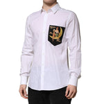 Dolce & Gabbana White MARTINI Long Sleeves Men Formal Shirt TSH906826-40